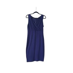 Homeyee Dress Faux Wrap Stretchy Sleeveless Royal Blue XL